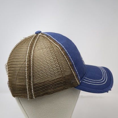 Trucker Hat Blue Brown One Size Angry Orchard Hard Cider Mesh Distressed Logo
