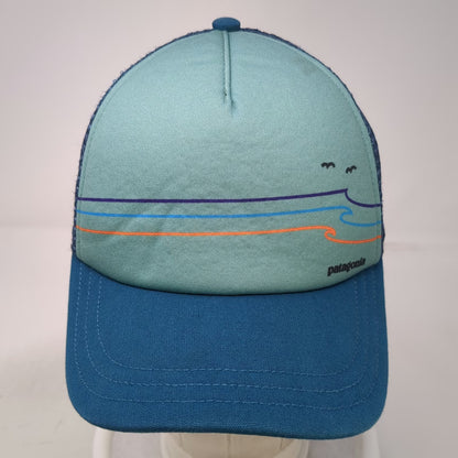 Patagonia Trucker Hat Blue One Size Wave Bird Graphic Mesh Snapback Foam Crown