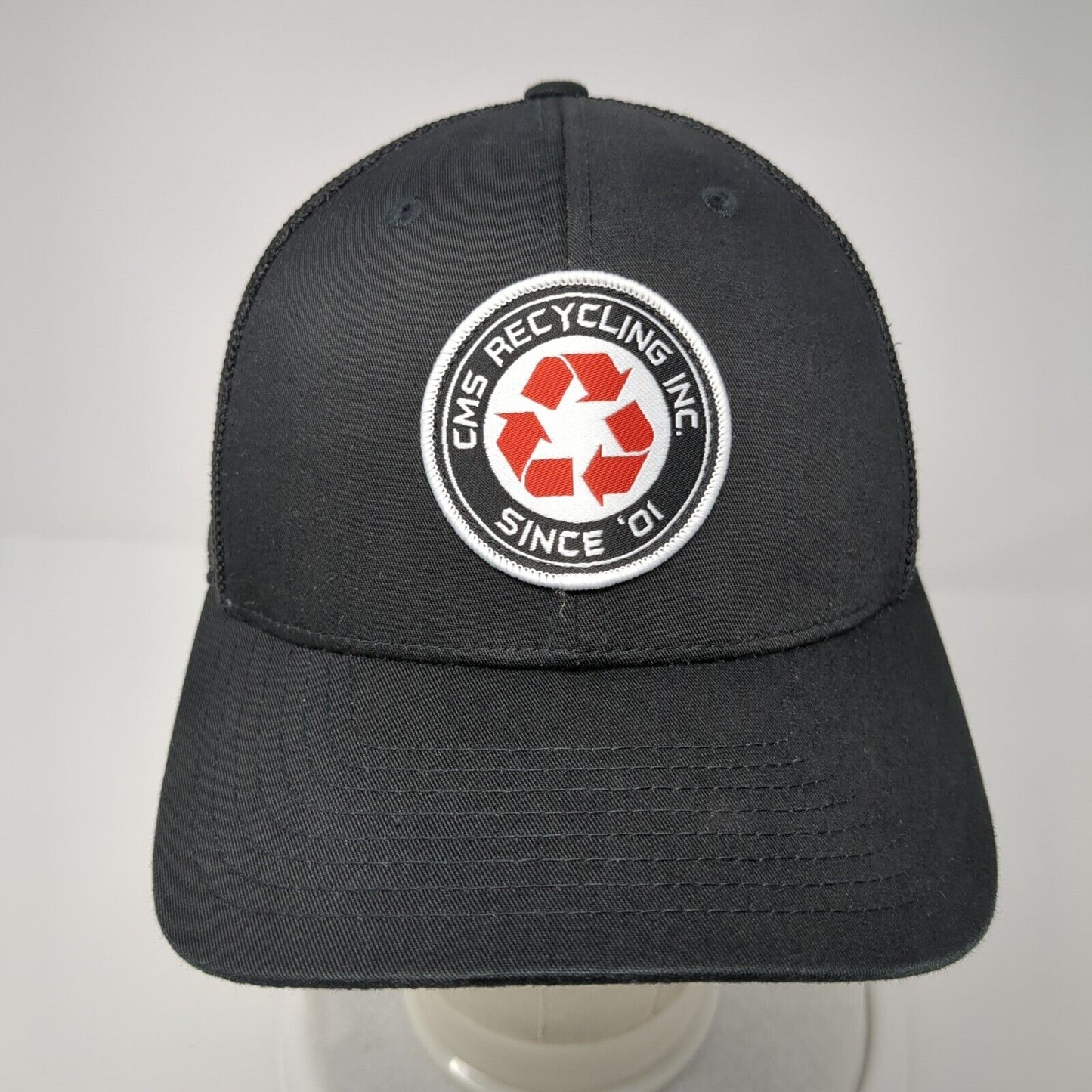 CMS Recycling Inc. Fitted Mesh Back Trucker Hat Black S/M Port Authority