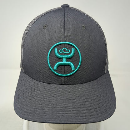 Hooey Trucker Hat Gray One Size Mesh Back Green Logo Snapback Circle Graphic