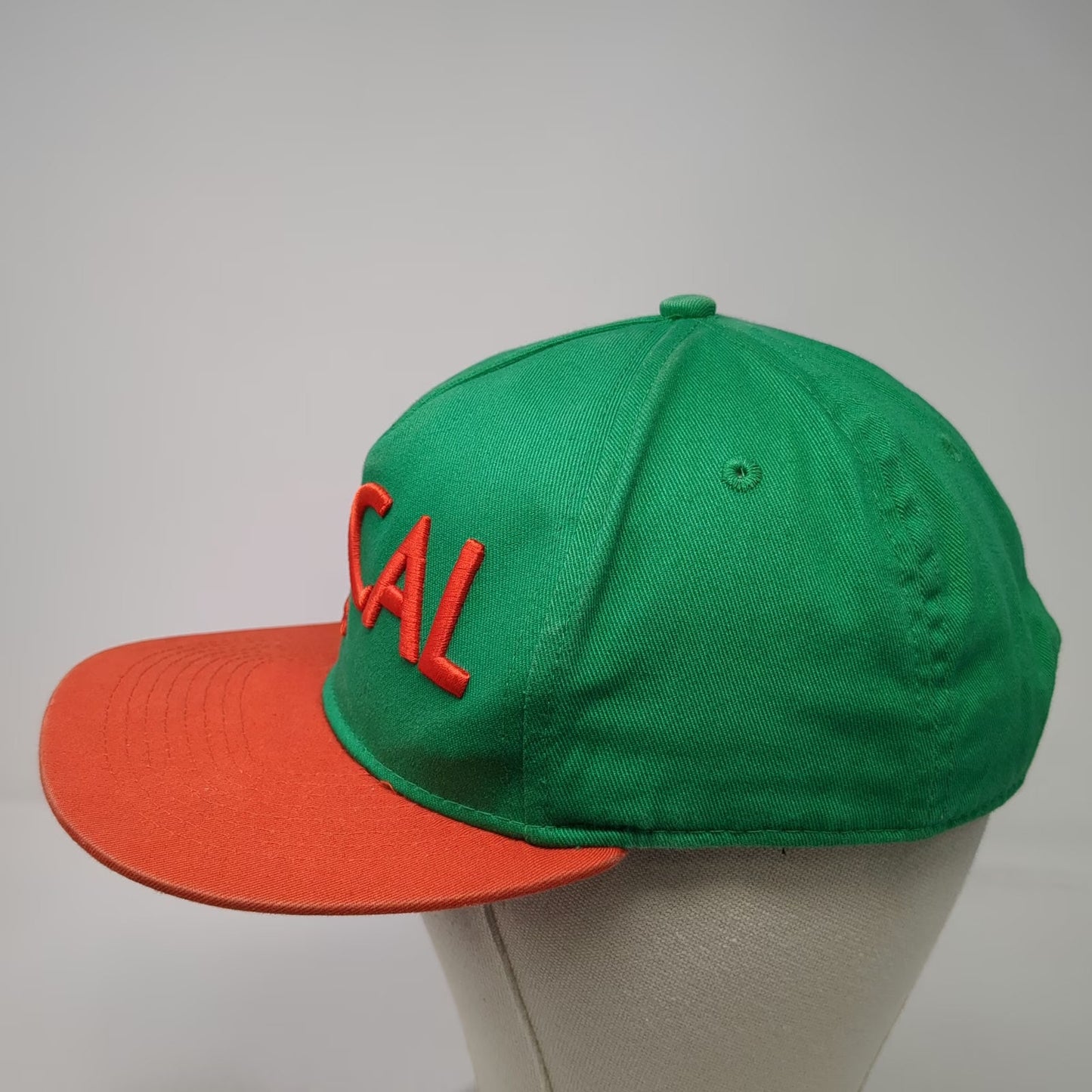 Local Brand 5 Panel Hat Green Orange One Size Florida Map Flat Brim Snapback