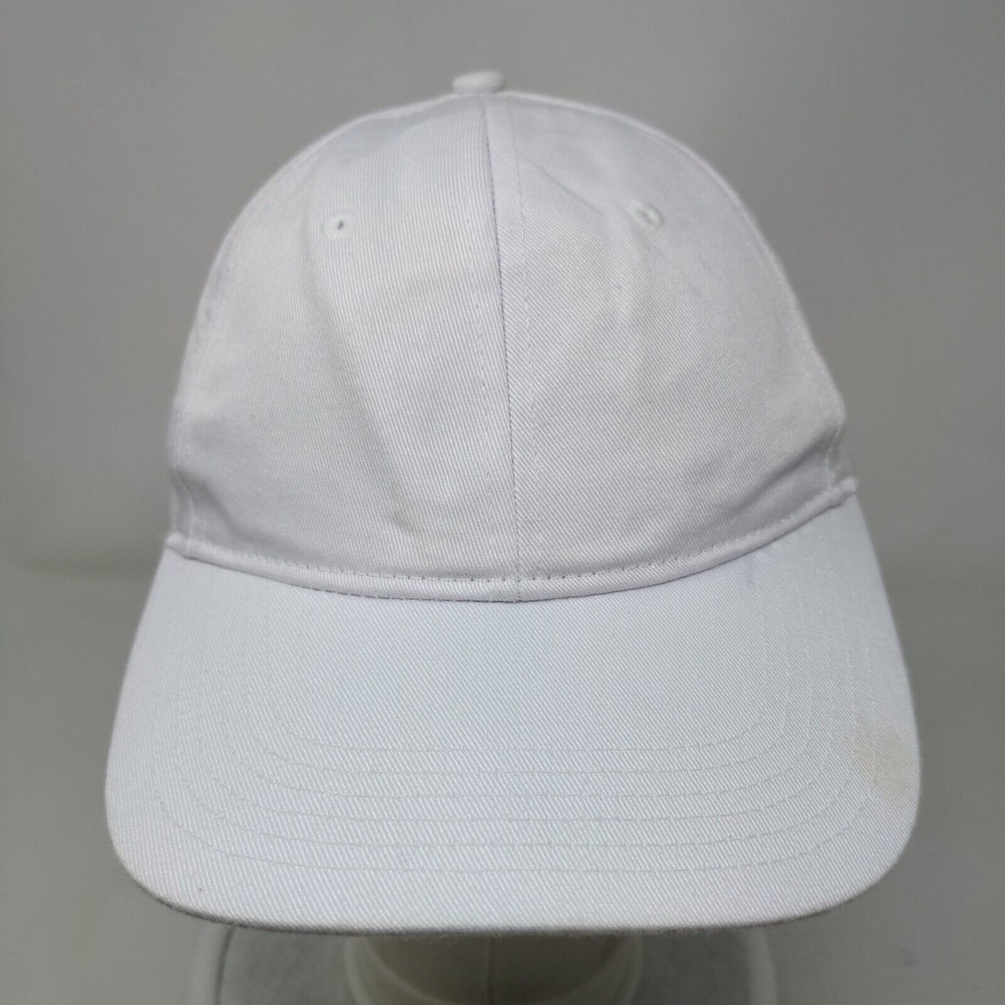 HG Strapback Hat White OSFA Adjustable Solid Vent Holes 6 Panel Blank