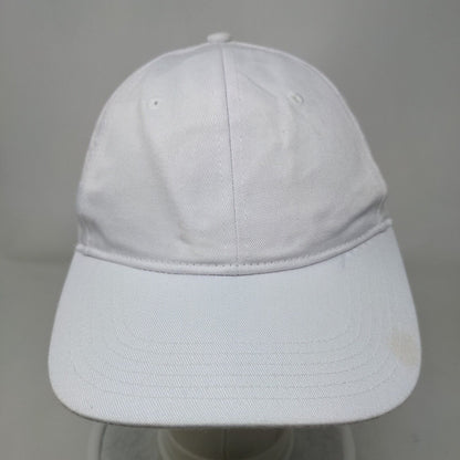 HG Strapback Hat White OSFA Adjustable Solid Vent Holes 6 Panel Blank