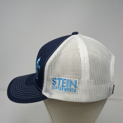 Ouray Trucker Hat Blue White One Size Bigfoot Sasquatch Stein Leavenworth Mesh