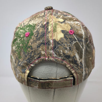 Signatures Realtree Edge Camo Baseball Cap Brown Pink One Size Strapback Hat