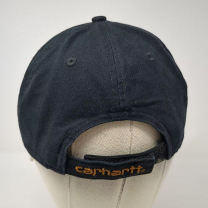 Carhartt Black Baseball Cap One Size Adjustable Logo Patch Canvas Workwear Hat