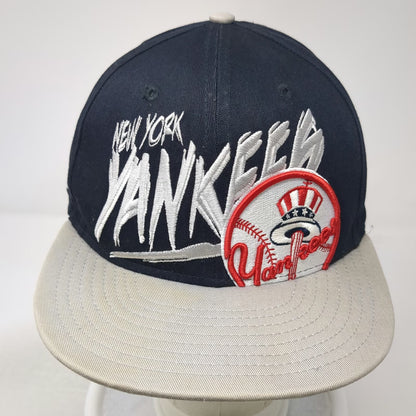 New Era New York Yankees MLB Snapback Hat Blue L Flat Brim Green Undervisor Gray