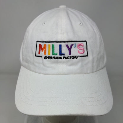 Milly's Empanada Factory Slideback Hat White One Size Embroidered