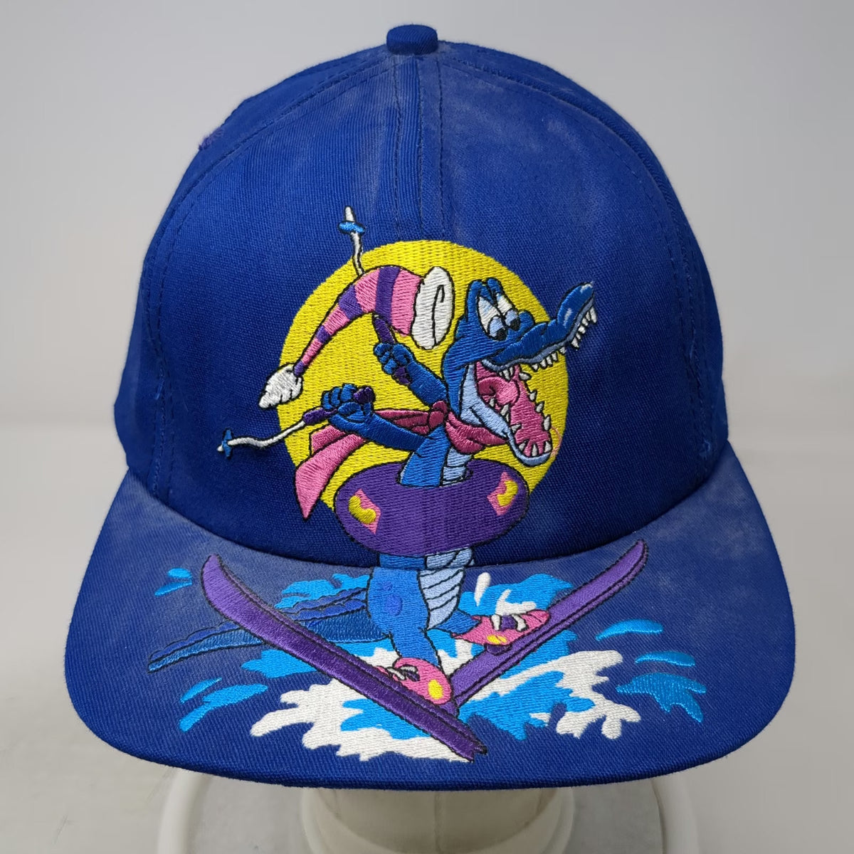 Disney Blizzard Beach Ice Gator Blue Snapback Hat One Size Made in USA Graphics