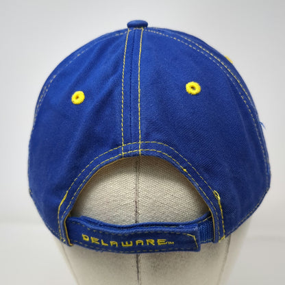 Delaware Blue Hens NCAA Blue OSFM Cap Hat Contrast Stitching Yellow Underbrim
