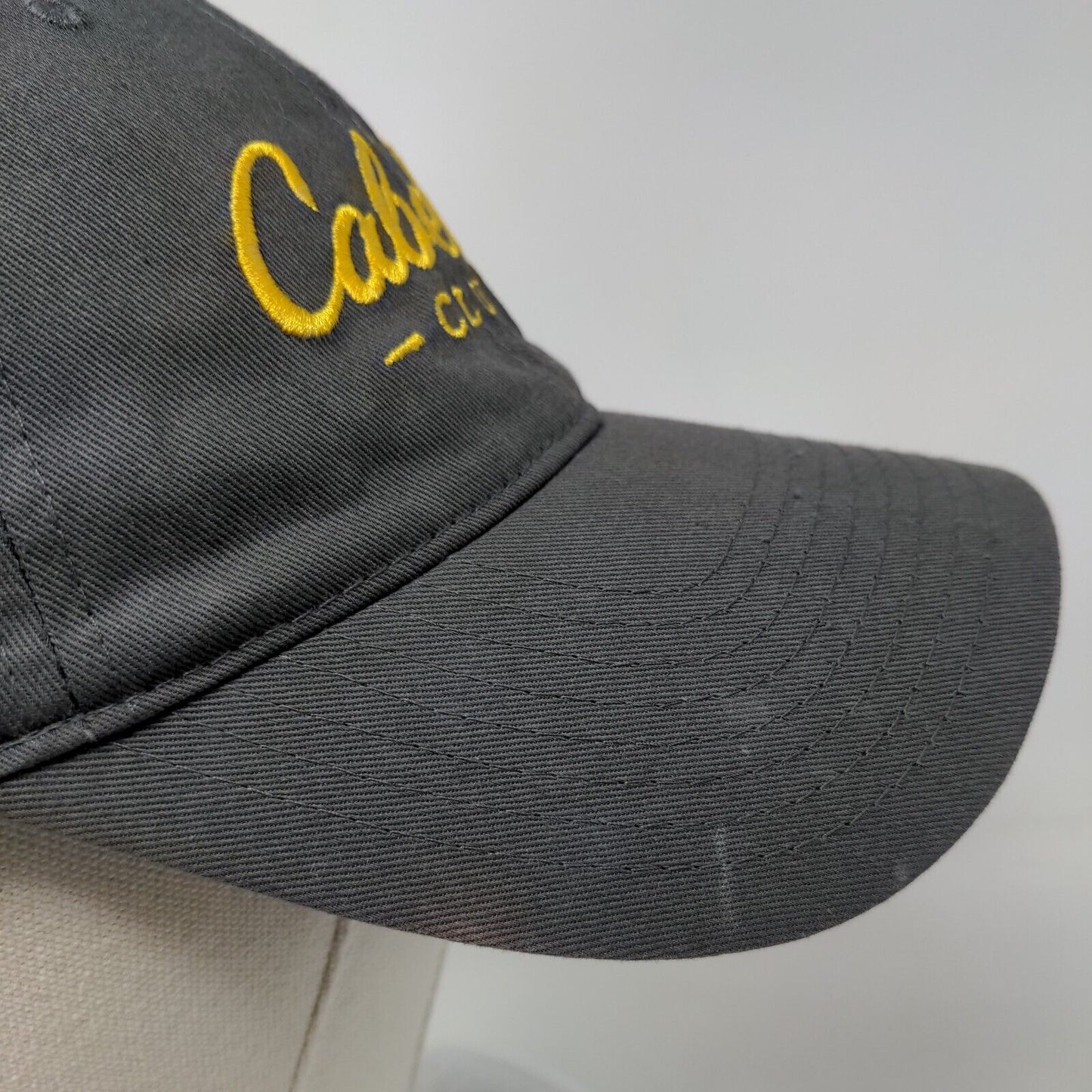 Cabela's Club Slideback Hat Gray OSFM Adjustable Embroidered Logo 6 Panel