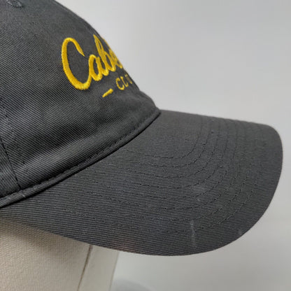 Cabela's Club Slideback Hat Gray OSFM Adjustable Embroidered Logo 6 Panel