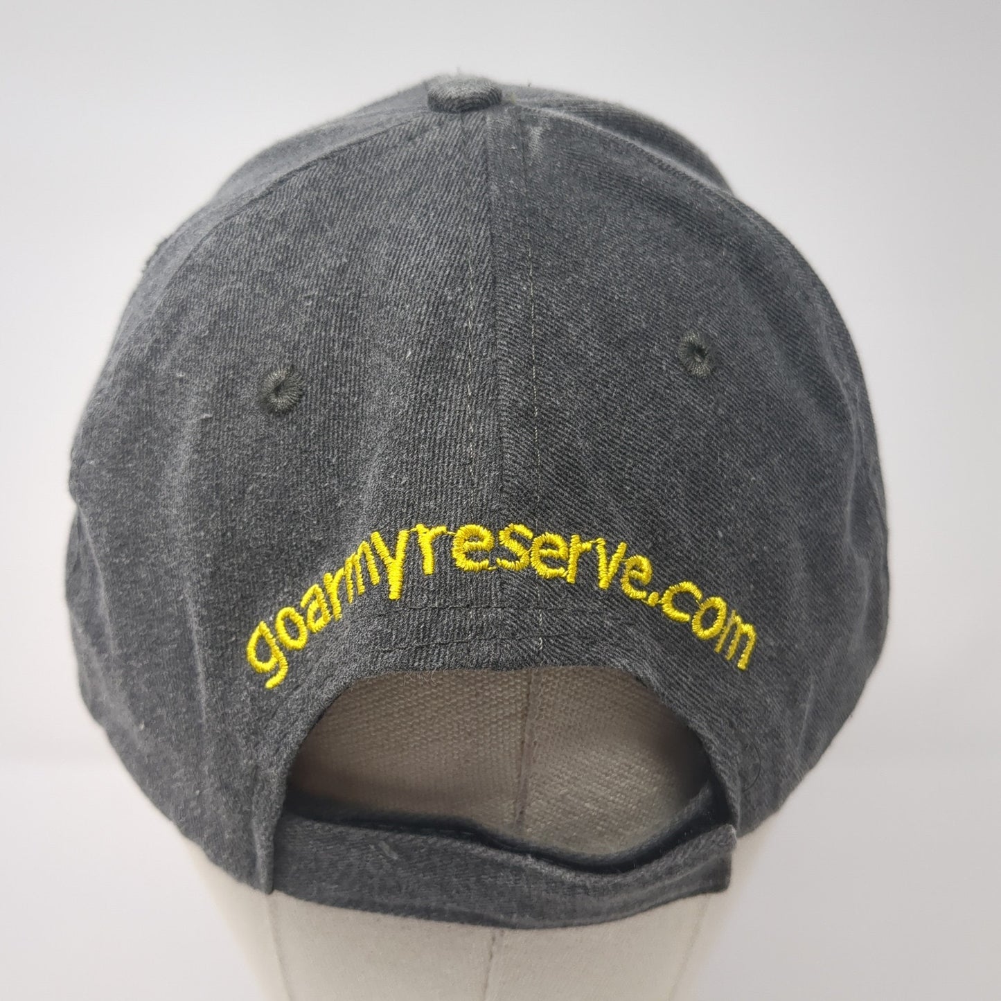 US Army Strapback Baseball Cap Gray One Size Adjustable Embroidered 6 Panel