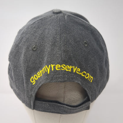 US Army Strapback Baseball Cap Gray One Size Adjustable Embroidered 6 Panel
