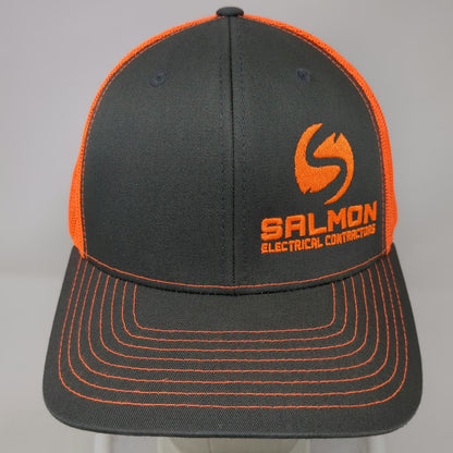 Richardson 112 Trucker Hat Salmon Electrical Contractors Gray Orange OSFM Mesh