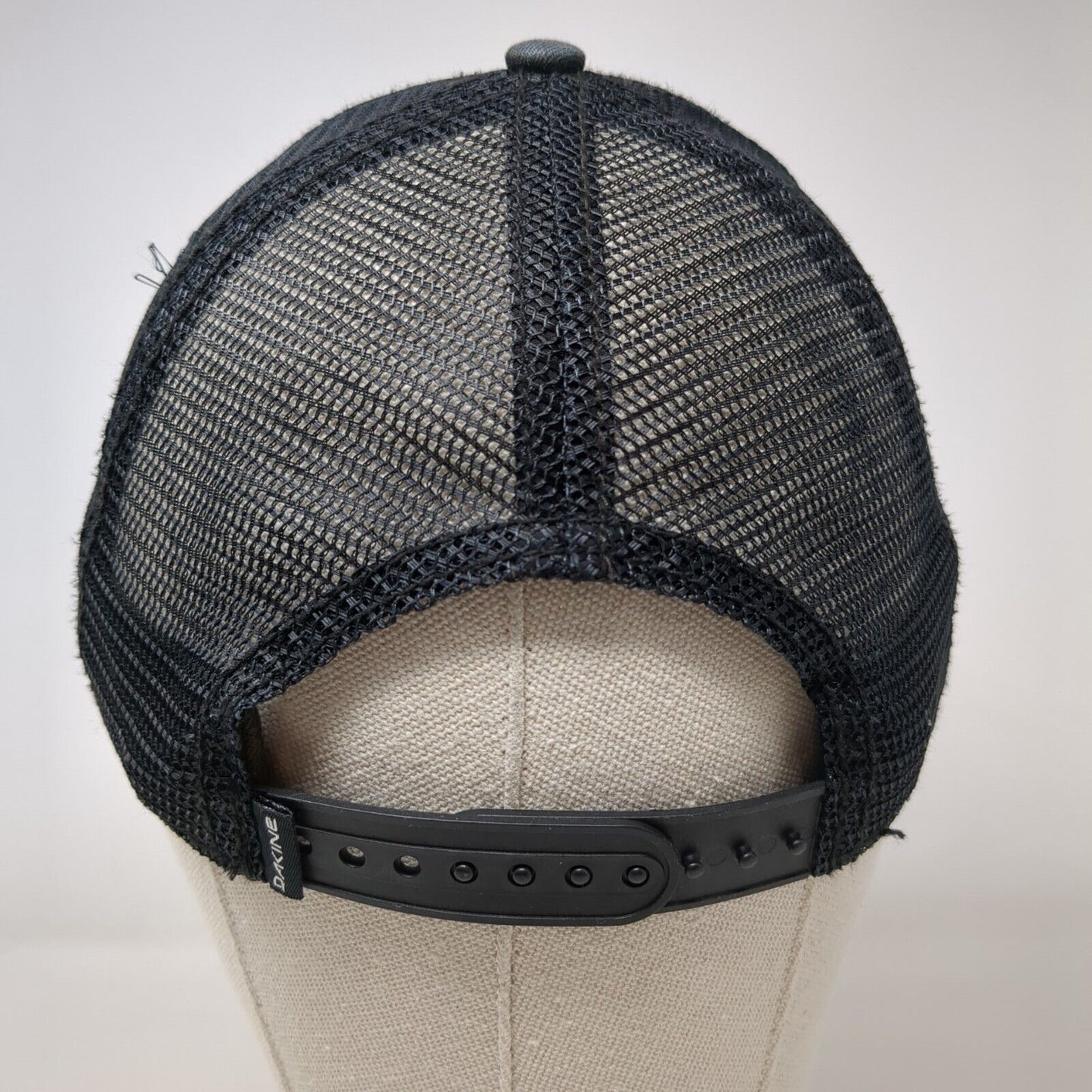 Dakine Leather Patch Snapback Trucker Hat Black OSFA Mesh Back Solid