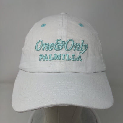 One & Only Palmilla Strapback Hat White OSFM Adjustable Embroidered Cotton