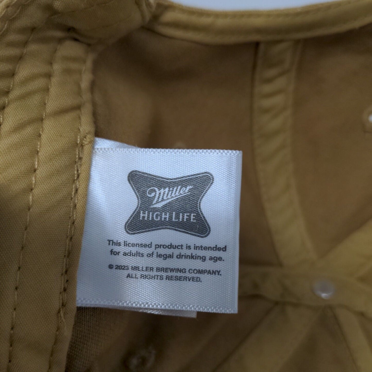 Miller High Life Snapback Rope Hat Tan One Size Embroidered Mad Engine