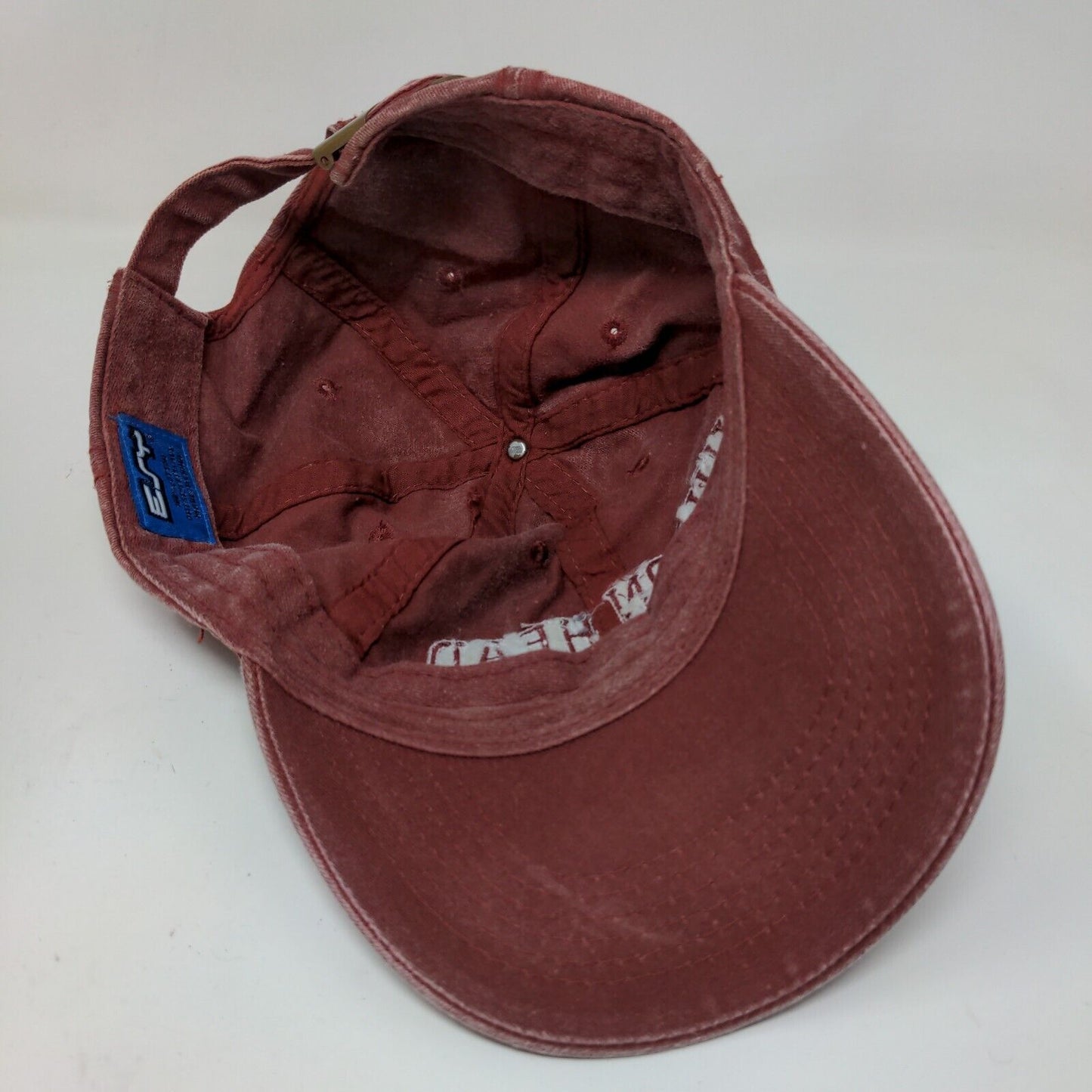 ESY Men's Slideback Hat Red OSFA Embroidered Hilton Head Island Logo Cotton