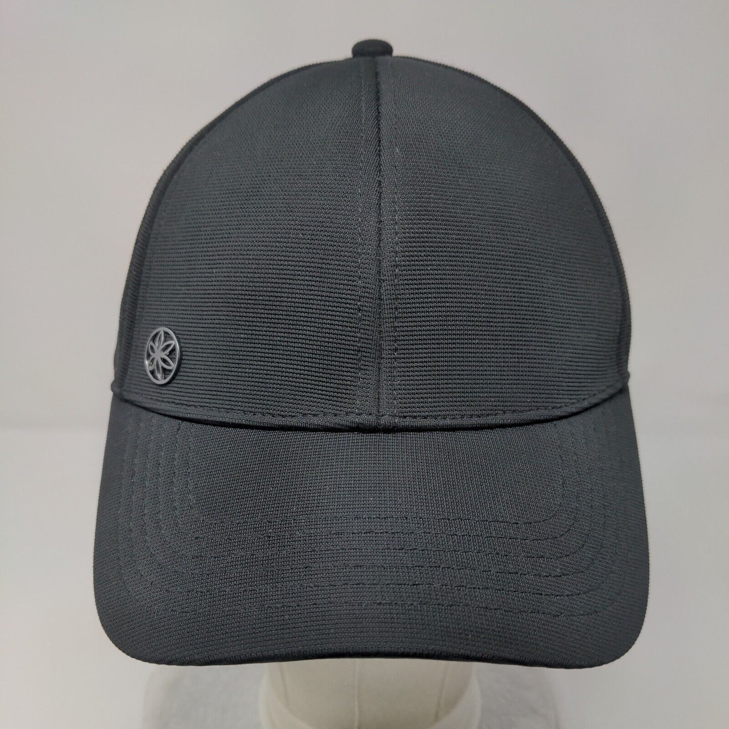 GAIAM Strapback Hat Black OSFA Adjustable Breathable Emblem Blank Polyester