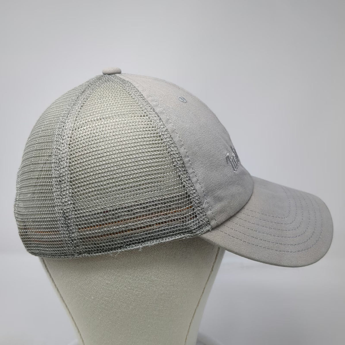Timberland Trucker Hat Gray One Size Snapback Mesh Logo Embroidered Work Outdoor