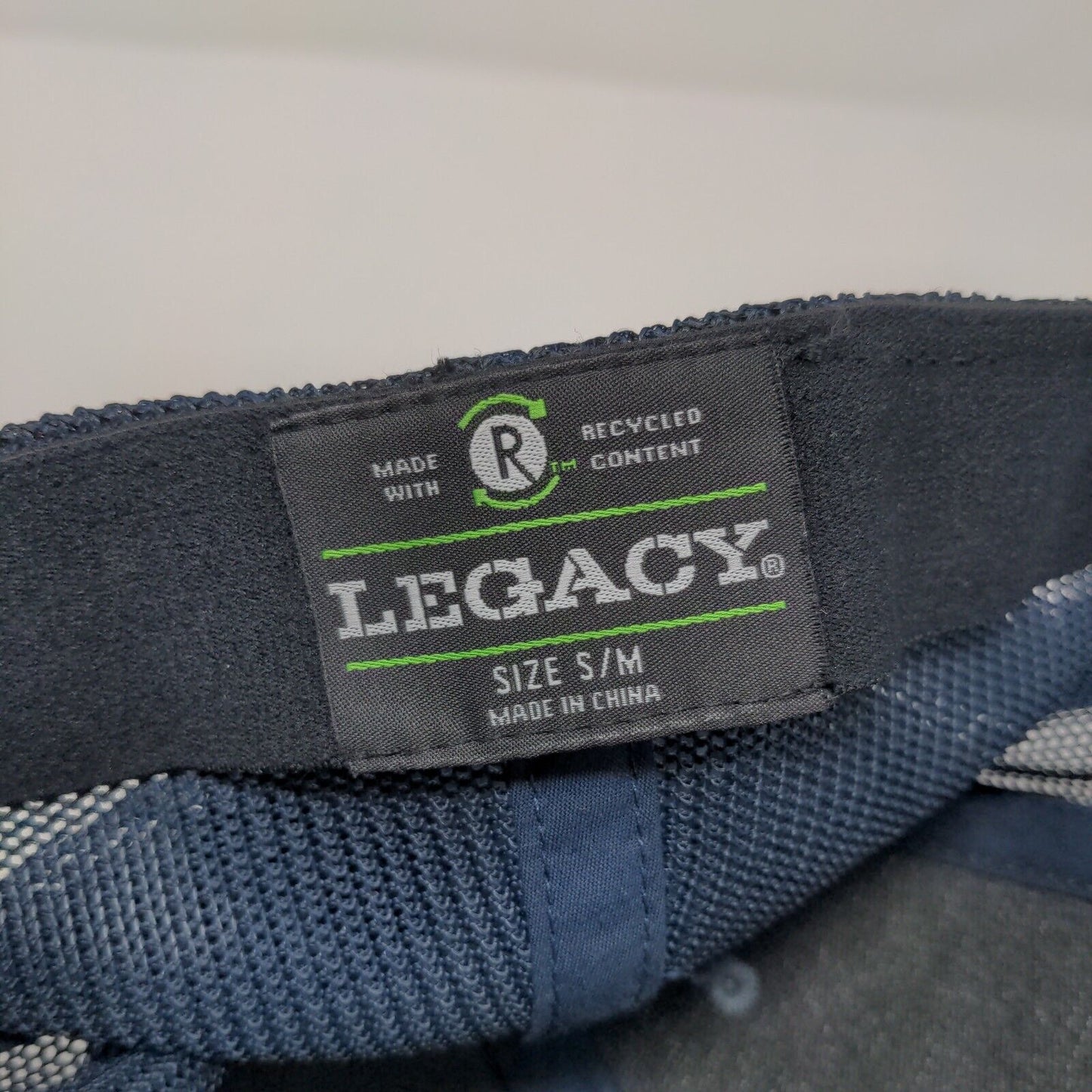 D.L. Evans Bank Idaho Patch Fitted Mesh Back Trucker Hat Blue S/M Legacy