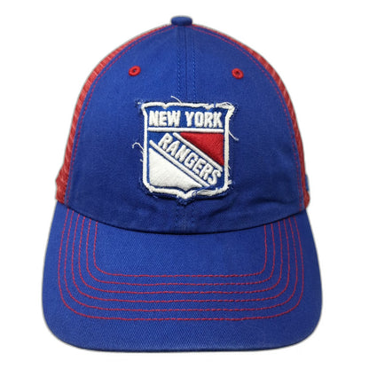 '47 New York Rangers NHL Cap Blue Red White L Mesh Stretch Fit Curved Brim Hat