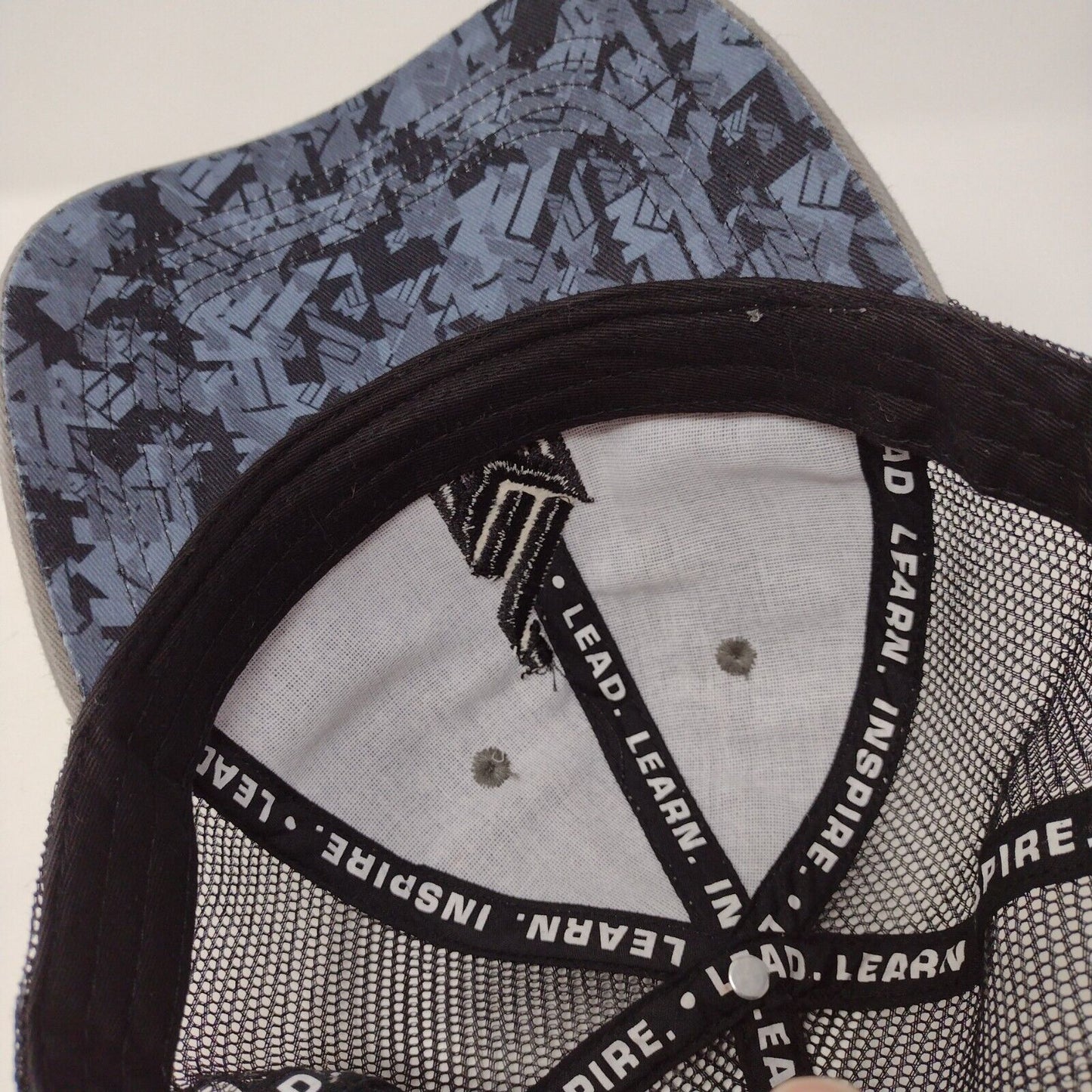 Mission43 Snapback Mesh Back Trucker Hat Gray OSFA Embroidered