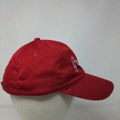 Grandpa Strapback Hat OSFM Red Embroidered Logo Adjustable Strap Otto