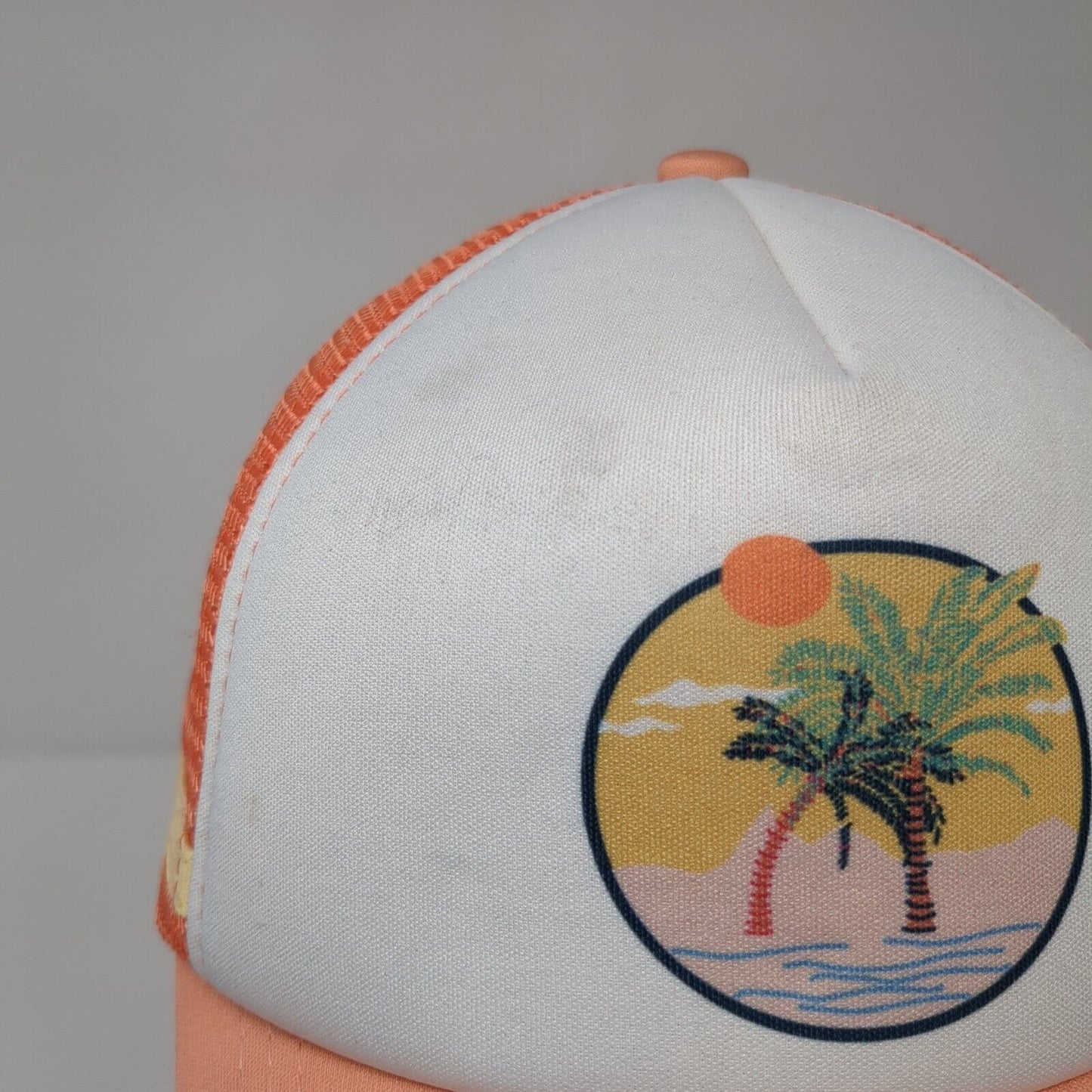 Tropical Palm Tree Snapback Trucker Hat Multicolor One Size Mesh Back ROXY