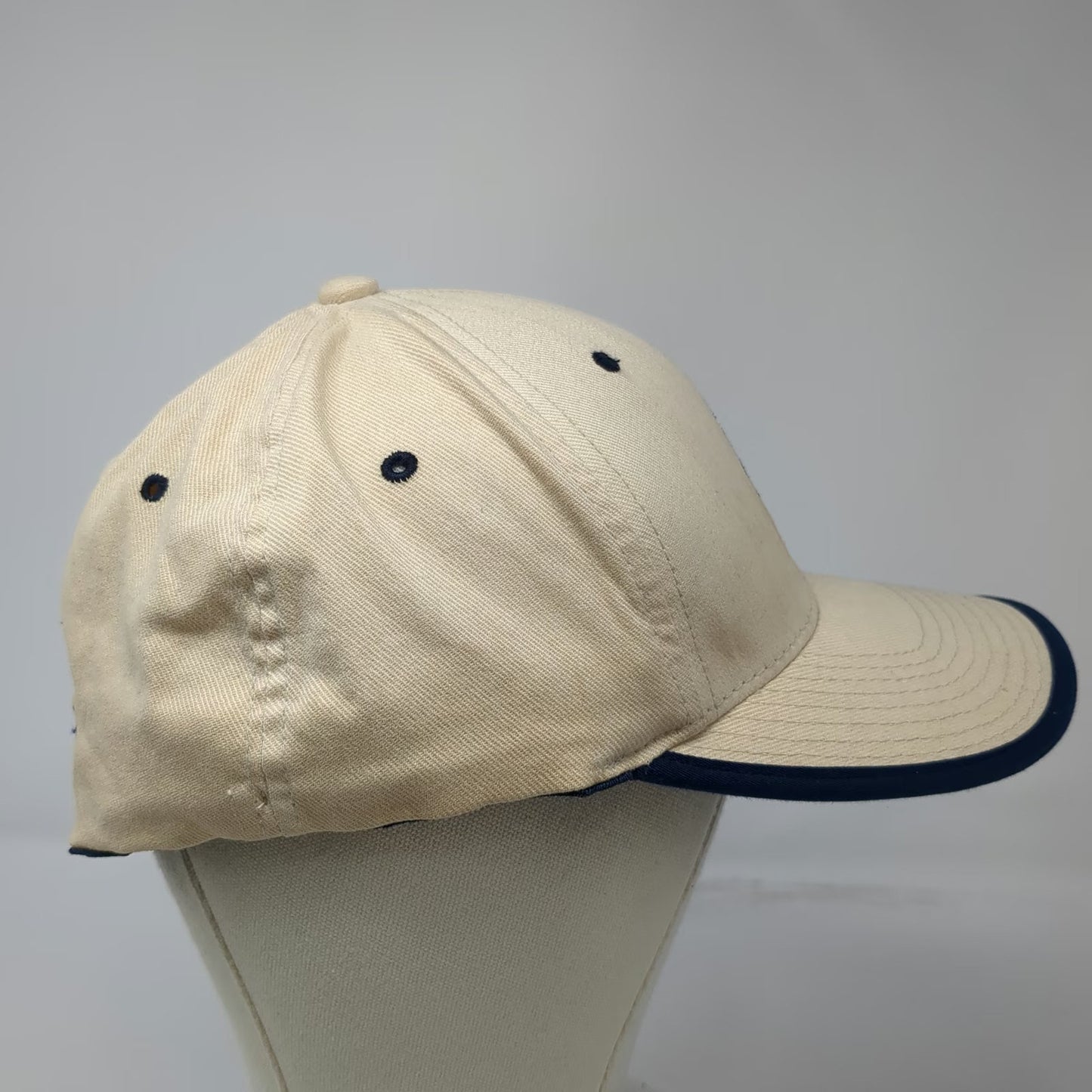 Ashworth Baseball Cap Beige L-XL Golf Swing O'Haras Lion Logo Hat Stretch