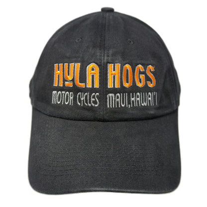 Hula Hogs Baseball Cap Black One Size Maui Hawaii Motorcycles Ride Me Hat