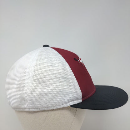 Troy Fitted Mesh Back Hat Red Embroidered Logo The Game Pro Poly Blend