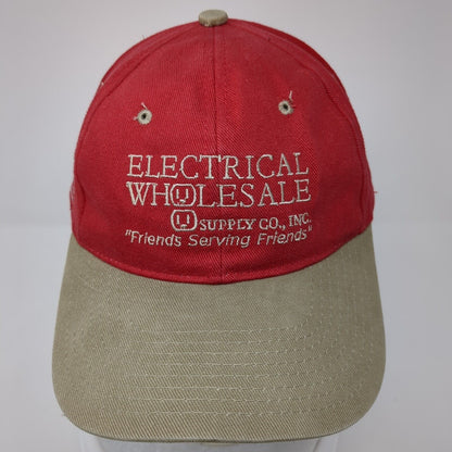 Electrical Wholesale Strapback Hat Red One Size Embroidered Colorblock