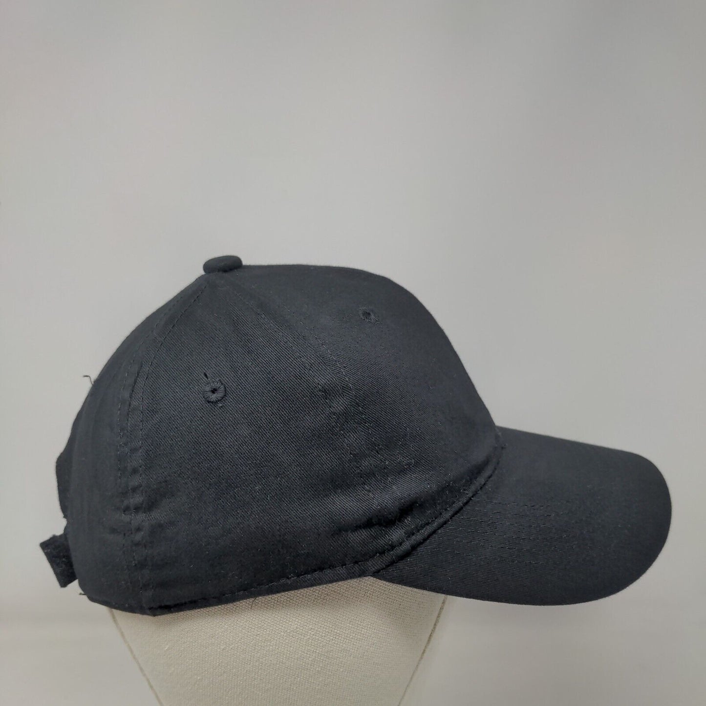 George Strapback Hat Black One Size Adjustable Vented Holes 6 Panel Blank