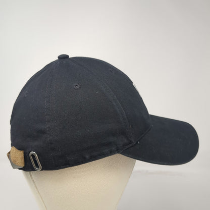 Peet's Coffee Black Baseball Cap One Size Leather Strapback Hat Twill Logo