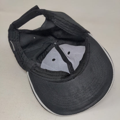 Unbranded Strapback Hat Black One Size Adjustable Vented Holes 6 Panel