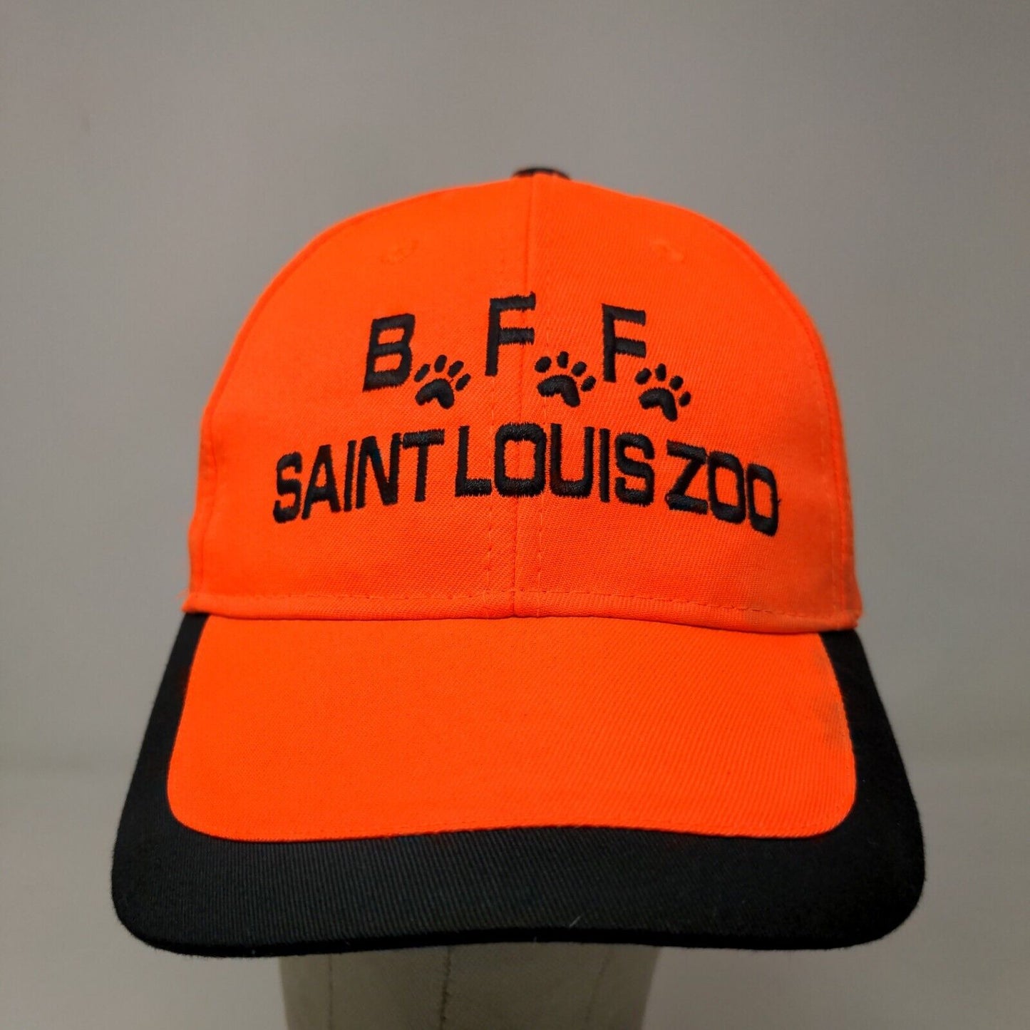 Saint Louis Zoo Men's Strapback Hat Orange Black Adjustable Embroidered Logo