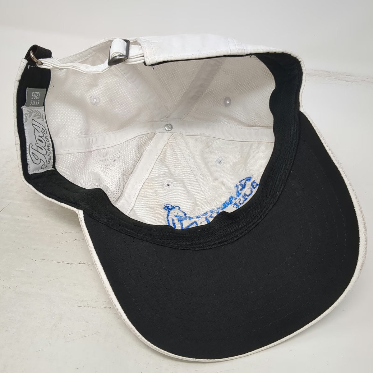 Ivory Albertsons Boise Open Golf Hat White Blue One Size Baseball Cap Slideback