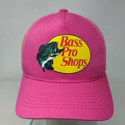 Bass Pro Shops Fishing Snapback Mesh Back Trucker Hat Pink OSFM Outdoor