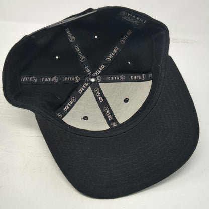 Yea.Nice Snapback Black One Size Hat Zebra Patch Flat Brim Structured 6-Panel
