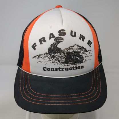 Trucker Hat Black One Size Frasure Construction Mesh Snapback Graphic Print Hat