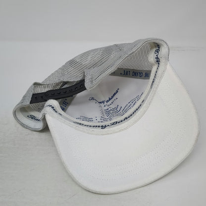 Tommy Bahama Trucker Hat White One Size Marlin Margarita Recipe Gray Mesh