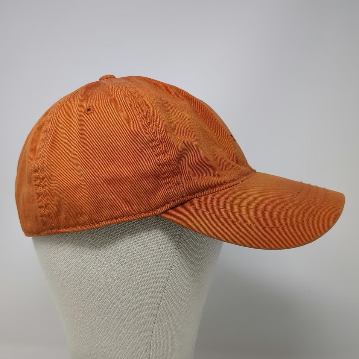 Tommy Hilfiger Baseball Cap Orange M Embroidered Logo Fitted Cotton Twill Hat
