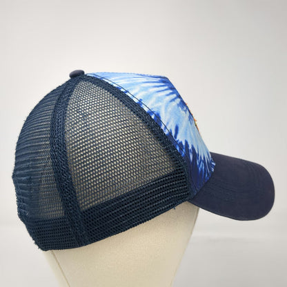Colortone Trucker Hat Blue One Size Tie Dye Sun Graphic Snapback Mesh Back Hat