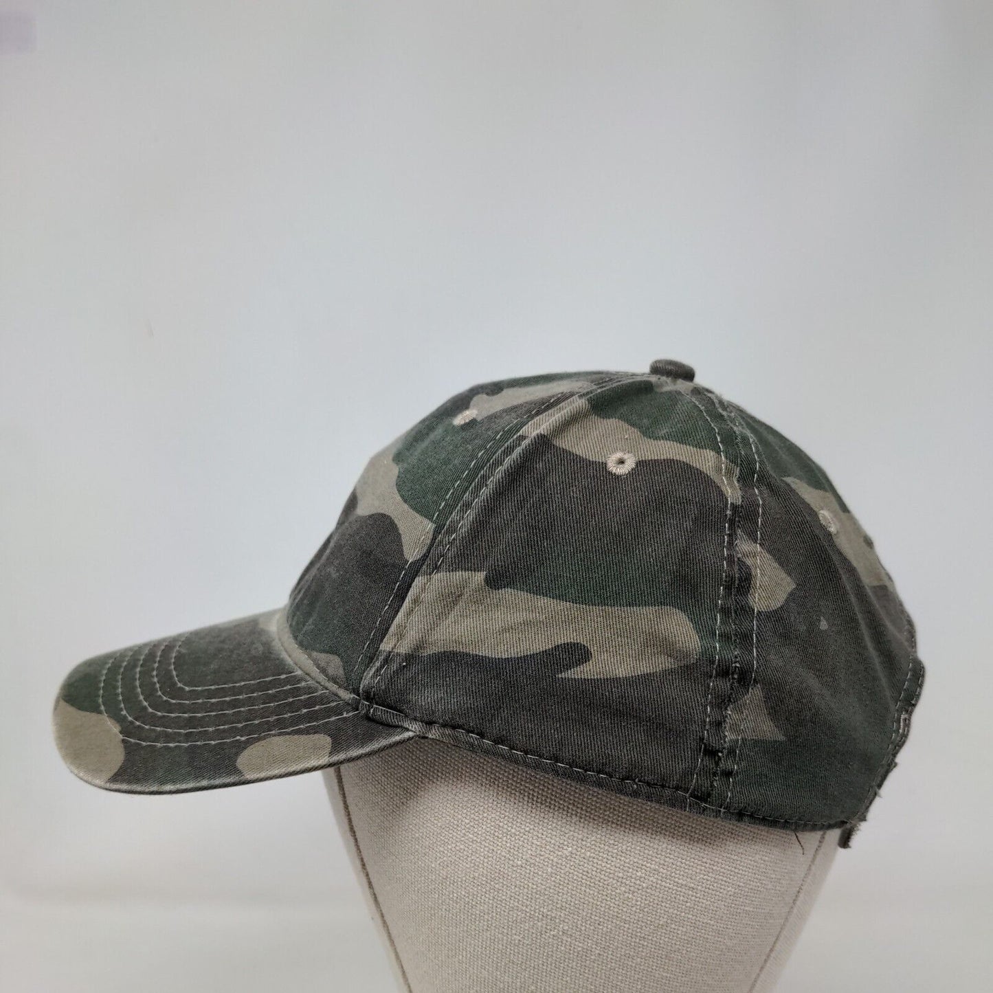 Unbranded Strapback Hat Camouflage OSFM Adjustable Vented Holes 6 Panels