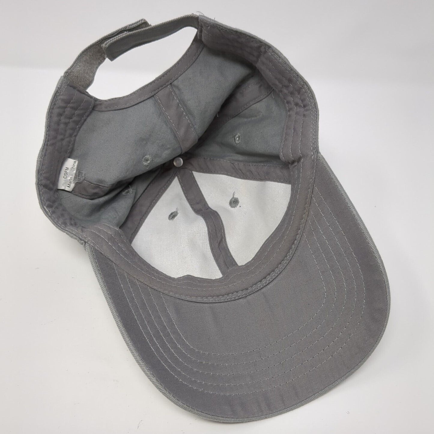 Unbranded Strapback Hat Gray One Size Adjustable Vented Holes 6 Panel Blank