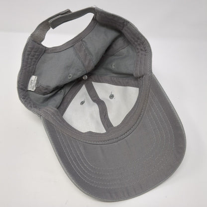 Unbranded Strapback Hat Gray One Size Adjustable Vented Holes 6 Panel Blank