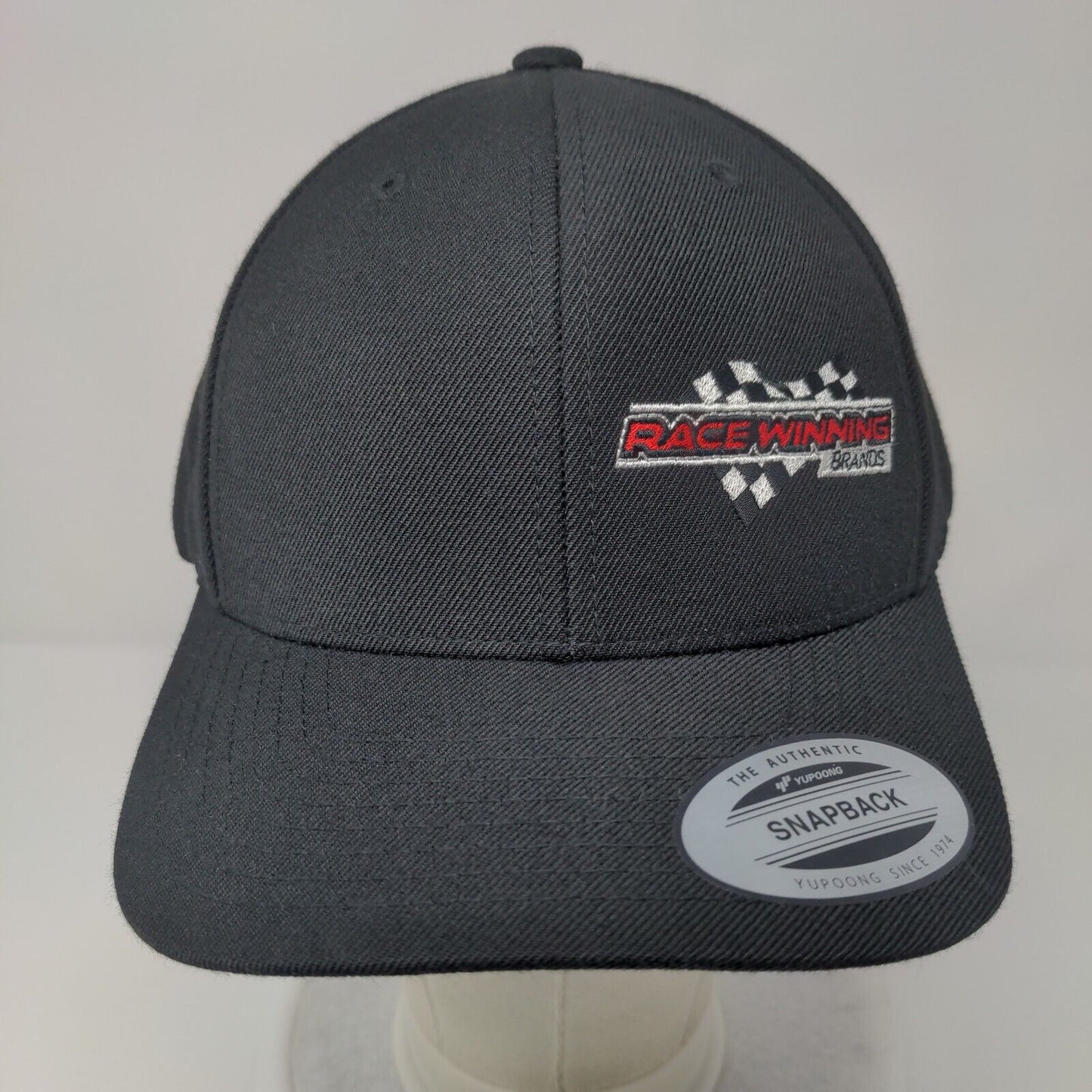 Race Winning Brands Snapback Hat Black OSFA Adjustable Embroidered Sport-Tek