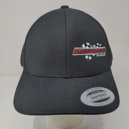 Race Winning Brands Snapback Hat Black OSFA Adjustable Embroidered Sport-Tek